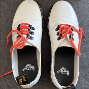 Dr. Martens White Shoes with Orange Laces